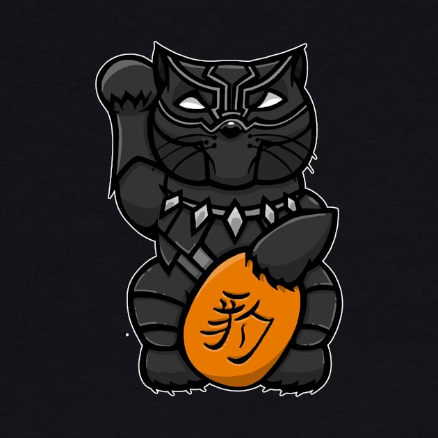 Black Panther Lucky cat by yayzus